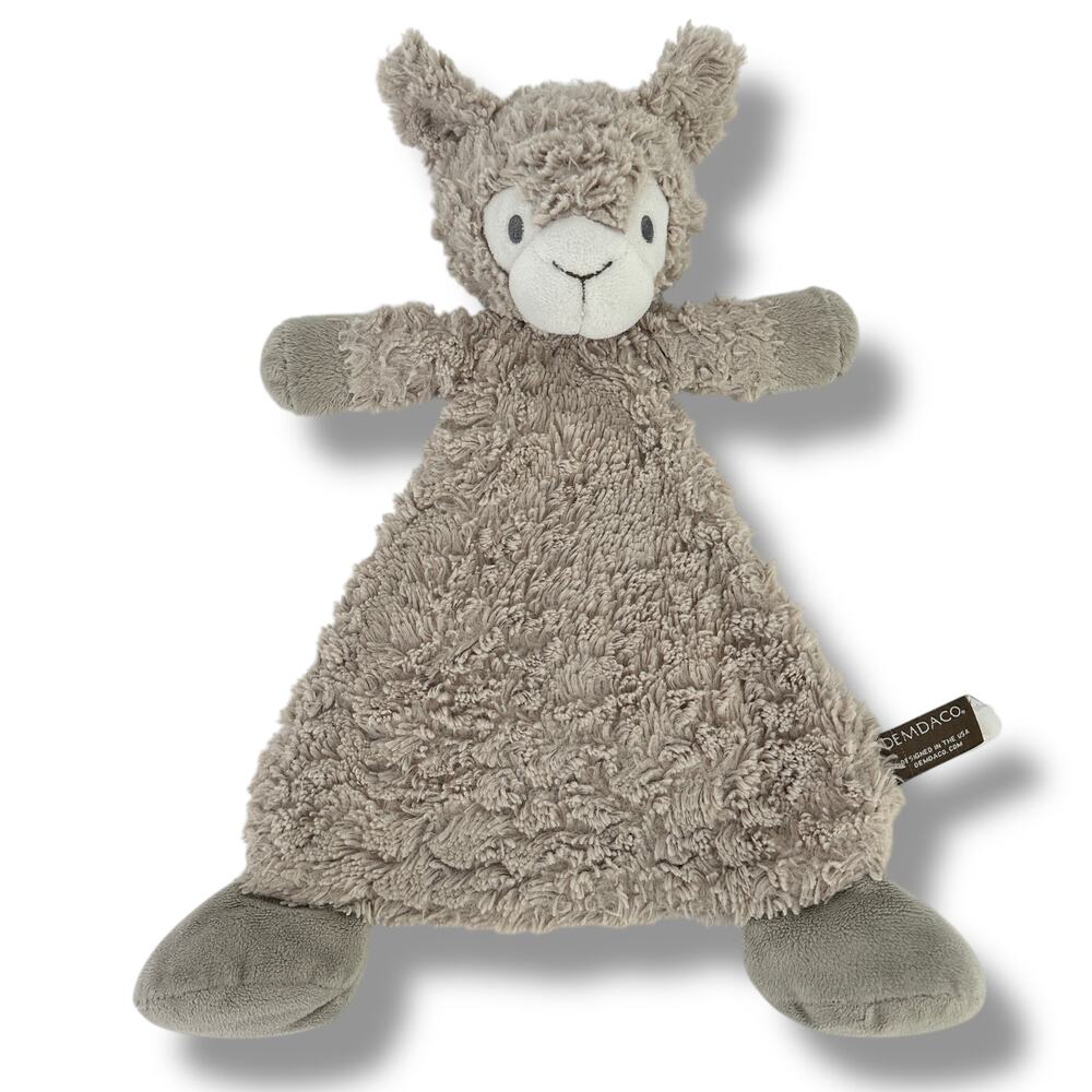 Demdaco Luna Llama Plush Rattle Lovey Security Blanket Toy
